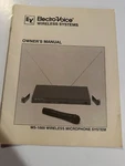 Owner's Manual Electro Voice Ev MS-1000 Wireless Microphone System. Fixed Price $24.95.