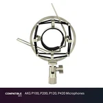 Silver Shock Mount Fits Akg P100, P200, P120, P420 Microphones. Fixed Price $59.99.