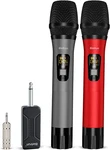 Bietrun Wireless Microphone, Professional Uhf Metal Dual Handheld Cordless Dynam. Fixed Price $74.95.