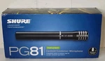 Shure PG81 Instrument Cardioid Condenser Microphone W/ 15FT Xlr Cable Retail Box. Fixed Price $105.00.