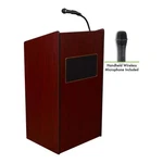 Oklahoma Sound Aristocrat Lectern With Wireless Handheld Mic In Mahogany. Fixed Price $1252.42.
