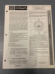 Vintage 1980 Crown PZM-180 Pressure Zone Microphone Tech Data Sheet. Fixed Price $12.00.