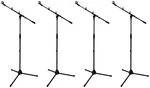 (4) Rockville RVMIC1 Dual Boom Microphone Stands W/ Tripod Base. Fixed Price $116.80.