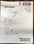 Sony F-VX500 Microphone Service Manual *original*. Fixed Price $9.97.