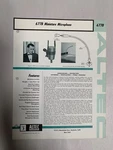 Original Vintage Altec 677B Miniature Microphone Specification Sheet (A3). Fixed Price $14.95.