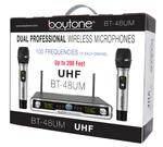 Boytone BT-48UM 100 Selectable Channel Uhf Wireless Dual Handheld Microphone. Fixed Price $119.00.