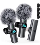 2PCS Lavalier Wireless Microphone For Iphone Ipad, Black-lightning. Fixed Price $21.99.