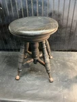 Antique Vintage Wooden Piano Stool Adjustable Seat Rare Claw Glass Ball Feet. Fixed Price $148.75.
