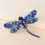 Brooch-beautiful Rhinestone Dragonfly Blue 1/2" Wide By 3". Fixed Price $12.95.