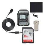 Zoom F1-LP Field Recorder + Lavalier Mic Pack 16 Gb Sd Card Cloth. Fixed Price $179.98.