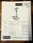 Altec Model 687B Microphone Owners Manual & Schematic *orig*. Fixed Price $19.97.