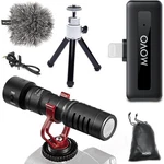 Movo VXR10-WM-L Shotgun Mic With Lightning Wireless Adapter And Tripod. Fixed Price $69.95.