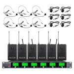 Wireless Microphone System Uhf Profession 6 Channel Lavalier Bodypacks Headset. Fixed Price $199.00.