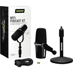 Shure MV7+ Podcast Kit With Stand Black. Fixed Price $287.00.