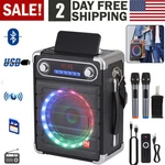 Loud Portable Bluetooth Speaker Karaoke Machine W/ 2 Wireless Mic Tws/tf/aux/usb. Fixed Price $74.66.