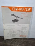 Sony Model ECM-64P/ 65P Electret Condenser Microphone Service Manual Original. Fixed Price $8.99.