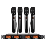 Wireless Microphone System Pro Audio Uhf 4 Channel Handheld Metal Dynamic. Fixed Price $159.00.