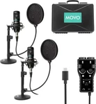 Movo Smartphone Podcast Recording Bundle Kit 2 Pack Condenser Microphones. Fixed Price $120.00.
