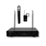 Dual Channel Vhf Wireless Microphone System With Handheld & Lapel / Headset. Fixed Price $74.99.
