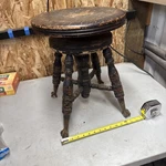 Antique Vintage Wooden Piano Stool Adjustable Seat Rare Claw Glass Ball Feet. Fixed Price $59.95.