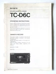Sony TC-D6C Original Manual Walkman Pro Cassette-corder Japan + ECM-939LT. Fixed Price $10.00.