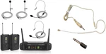 2-CHANNEL Wireless Microphone System With Over Ear Boom Headset Beige. Fixed Price $229.99.