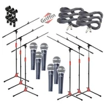 Microphone Boom Stand 6-PACK Cardioid Dynamic Studio Stage Mount Xlr Cable. Fixed Price $158.00.