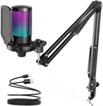 Gaming Pc Usb Microphone, Podcast Condenser With Boom Arm, Pop Filter, Mute. Fixed Price $62.74.