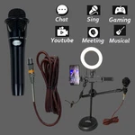 Studio Live Wired Microphone With Desktop Selfie Ring Led Lighting For Recording. Fixed Price $91.98.
