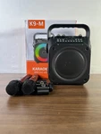 Rouwu K9-M Black Bluetooth Portable Karaoke Machine W/ Two Wireless Microphones. Fixed Price $27.94.