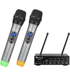 Fifine Uhf Dual Channel Wireless Handheld Microphone, Easy-to-use Karaoke K036. Fixed Price $40.00.