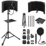 Aokeo Studio Recording Microphone Isolation Shield AO-302 With Stand, Black. Fixed Price $98.98.