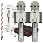 Mockins 2 Pack Silver Wireless Bluetooth Karaoke Microphone Holiday Gift, Kids. Fixed Price $24.99.
