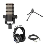 Rode Podmic With Headphones, Desktop Stand, Xlr Cable & Polishing Cloth. Fixed Price $119.99.