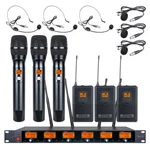 Wireless Microphone System Uhf 6 Channel Pro Audio 3 Handheld Headset Lavalier. Fixed Price $179.00.