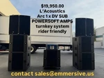 L'acoustics Arcs And Dv Subs With Powersoft Amp Rack. Fixed Price $19950.00.
