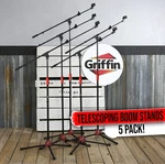 Griffin Microphone Stand With Boom Arm 5 Pack - Tripod Telescoping Studio. Fixed Price $83.00.