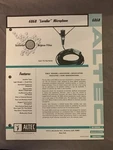 Vtg Original Altec 686B "lavalier" Microphone Spec Sheet (A3). Fixed Price $15.95.