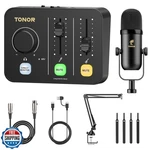 Tonor Podcast Equipment Bundle, Audio Mixer With Dynamic Microphone And Boom. Fixed Price $94.99.