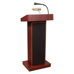 Oklahoma Sound Orator Series Lectern With Wireless Handheld Mic In Mahogany. Fixed Price $1248.31.