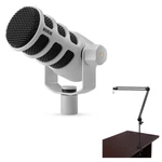 Rode Podmic Usb And Xlr Dynamic Broadcast Microphone White W/ Arm Kit. Fixed Price $239.00.