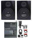 Rockville Home Recording Studio Kit W/ Monitors+mixer/interface+mic+headphones. Fixed Price $416.75.