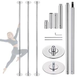 Yescom 3 Pack 9.25 Ft Spinning Static Dancing Pole Kit For Studio Club Silver /. Fixed Price $399.90.