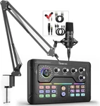 Podcast Equipment Bundle, Audio Interface With Dj Mixer And Condenser. Fixed Price $53.06.
