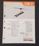 Sony ECM-51 Condenser Microphone. Service Manual. Japan. Fixed Price $12.00.