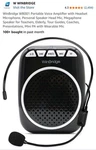 Winbridge WB001 Portable Voice Amplifier Headset Mic For Teachers Guides. Fixed Price $19.88.