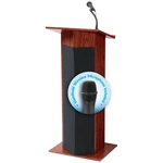 Oklahoma Sound 46" Power Plus Lectern With Wireless Handheld Mic In Mahogany. Fixed Price $948.59.