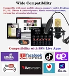 Podcast Equipment Bundle Condenser Microphone - Black Gold. Fixed Price $62.00.