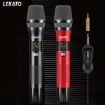Lekato Uhf Wireless Microphone Rechargeable Cordless Metal Dual Handheld Dynamic. Fixed Price $57.99.