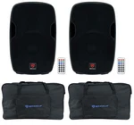 (2) Rockville BPA15 15" Bluetooth 1600W Dj Speakers+weatherproof Bags. Fixed Price $509.80.